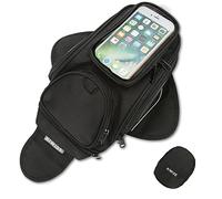 KIWISE Sac de réservoir de Moto, Universel étanche Organisateur d'équitation avec Fort magnétique, Essence réservoir de Carburant Plus Grande fenêtre pour Honda Yamaha Suzuki Kawasaki Harley