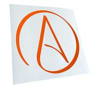 Kiwistar - Autocollant - Athéisme - Atheist 10 x 10 cm. - orange - G10 - Pour voitures, vélos, véhicules, motos, cyclomoteurs, tuning, vitres arrière