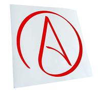 Kiwistar - Autocollant - Athéisme - Atheist 10 x 10 cm. - rouge - G10 - Pour voitures, vélos, véhicules, motos, cyclomoteurs, tuning, vitres arrière