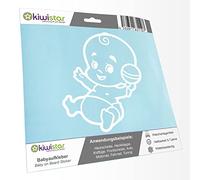 Kiwistar - autocollant bébé - Blanc - hochet bébé - sans texte souhaité 15cm - pour voitures, motos, vélos, tuning