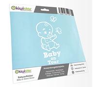 Kiwistar - autocollant bébé - Blanc mat - Bébés Papillons - Baby on Tour 30cm - pour voitures, motos, vélos, tuning