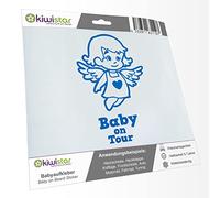 Kiwistar - autocollant bébé - Bleu - fille petit ange - Baby on Tour 20cm - pour voitures, motos, vélos, tuning