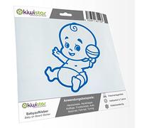 Kiwistar - autocollant bébé - Bleu - hochet bébé - sans texte souhaité 15cm - pour voitures, motos, vélos, tuning