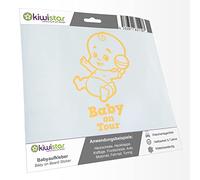 Kiwistar - autocollant bébé - crème - hochet bébé - Baby on Tour 24cm - pour voitures, motos, vélos, tuning