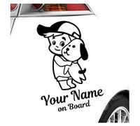 Kiwistar - autocollant bébé - Le noir - Cappy chien garçon - personnalisé individuellement avec le texte souhaité + on Board 15cm - pour voitures, motos, vélos, tuning