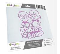 Kiwistar - autocollant bébé - lilas - Frères et Sœurs Garçon Fille - Baby on Board 20cm - pour voitures, motos, vélos, tuning