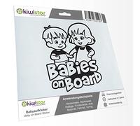 Kiwistar - autocollant bébé - noir mat - Frères et Sœurs Garçon Fille - Baby on Board 15cm - pour voitures, motos, vélos, tuning