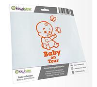 Kiwistar - autocollant bébé - orange - Bébés Papillons - Baby on Tour 15cm - pour voitures, motos, vélos, tuning