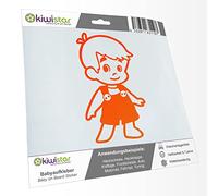 Kiwistar - autocollant bébé - orange fluo - Stickers salopette garçon - sans texte souhaité 30cm - pour voitures, motos, vélos, tuning
