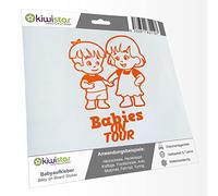 Kiwistar - autocollant bébé - orange - Frères et Sœurs Garçon Fille - Baby on Tour 30cm - pour voitures, motos, vélos, tuning