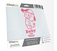 Kiwistar - autocollant bébé - rose clair - Cappy chien garçon - Baby on Tour 30cm - pour voitures, motos, vélos, tuning