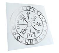Kiwistar - Autocollant - boussole viking runes - chrome - G50 - Pour voitures, vélos, véhicules, motos, cyclomoteurs, tuning, vitres arrière