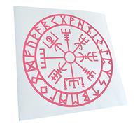 Kiwistar - Autocollant - boussole viking runes - rose clair - G24 - Pour voitures, vélos, véhicules, motos, cyclomoteurs, tuning, vitres arrière
