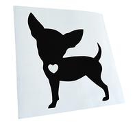 Kiwistar - Autocollant - Chihuahua Love Silhouette 12 x 10 cm - noir - G10 - Pour voitures, vélos, véhicules, motos, cyclomoteurs, tuning, vitres arrière
