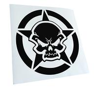 Kiwistar - Autocollant - Crâne de l'Armée Tête de Mort 10 x 10 cm - noir - G10 - Pour voitures, vélos, véhicules, motos, cyclomoteurs, tuning, vitres arrière