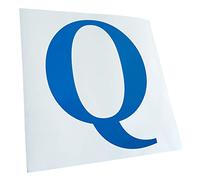 Kiwistar - Autocollant - Lettre Q - Alphabet 12,5 x 10 cm - bleu - G10 - Pour voitures, vélos, véhicules, motos, cyclomoteurs, tuning, vitres arrière