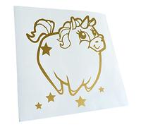Kiwistar - Autocollant - Licorne en Forme de Licorne 11 x 10 cm - or - G10 - Pour voitures, vélos, véhicules, motos, cyclomoteurs, tuning, vitres arrière