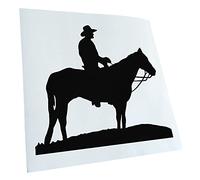 Kiwistar Autocollant pour voiture - Cowboy avec cheval Steppe pour voiture, ordinateur portable, vélo, camion, moto multicolore JDM Decal Racing