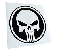Kiwistar - Autocollant - Punisher USA - Réservoir tête de mort 10 x 10 cm - noir - G10 - Pour voitures, vélos, véhicules, motos, cyclomoteurs, tuning, vitres arrière