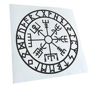 Kiwistar - Autocollant - runes boussole viking - 50 x 50 cm - gris foncé - G50 - Pour voitures, vélos, véhicules, motos, cyclomoteurs, tuning, vitres arrière