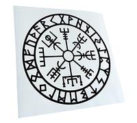 Kiwistar - Autocollant - runes boussole viking - 50 x 50 cm - noir - G50 - Pour voitures, vélos, véhicules, motos, cyclomoteurs, tuning, vitres arrière