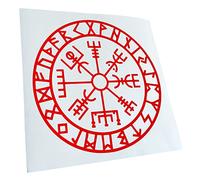 Kiwistar - Autocollant - runes boussole viking x 10 cm - rouge - G10 - Pour voitures, vélos, véhicules, motos, cyclomoteurs, tuning, vitres arrière