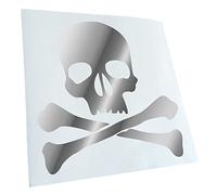 Kiwistar - Autocollant - Tête de mort - Symbole de la mort - Signe de pirate - chrome - G10 - Pour voitures, vélos, véhicules, motos, cyclomoteurs, tuning, vitres arrière