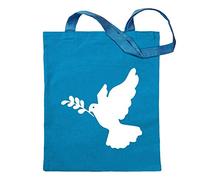 Kiwistar Colombe de Paix Sac de Jute - imprimé Proverbes Motifs de énonciations Sac en Coton Sac à provisions de Remise en Forme à l'école Suspendu sur Une Longue poignée