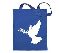 Kiwistar Colombe de Paix Sac de Jute - imprimé Proverbes Motifs de énonciations Sac en Coton Sac à provisions de Remise en Forme à l'école Suspendu sur Une Longue poignée