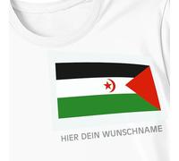 Kiwistar - Étiquettes thermocollantes pour textiles - Sahara occidental - Étiquettes à repasser avec drapeau du pays et texte au choix - 300 mm personnalisables pour maillots, vêtements, sport