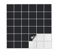 Kiwistar - Set 010 - Autocollants pour carrelage - 5 x 5 cm - Lot de 1 - noir - matepour la cuisine, la salle de bain, le dosseret, la bordure, la rénovation, le motif de carreaux