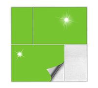Kiwistar - Set 023 - Autocollants pour carrelage - 14,5 x 24,5 cm - Lot de 50 - vert citron - brillantepour la cuisine, la salle de bain, le dosseret, la bordure, la rénovation, le motif de carreaux