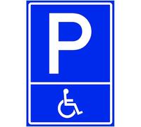 Kiwistar - Signe de stationnement - Place de Parking handicapé - Panneau Composite Aluminium 3mm - Garage de stationnement, carport, Panneau de signalisation pour Restaurant, école, hôtel