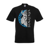 Kiwistar - T-shirt Homme - Imprimé - Valhalla Vikings - Boussole nordique - Cadeau - Mythologie Guerrier Normands, Noir , XL