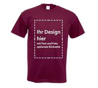 Kiwistar T-shirt pour homme - T-shirt à personnaliser soi-même - Cadeau photo pour homme - Imprimé individuellement - Cadeau personnalisé pour les loisirs, le sport, un anniversaire, bordeaux, M