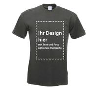 Kiwistar T-shirt pour homme - T-shirt à personnaliser soi-même - Cadeau photo pour homme - Imprimé individuellement - Cadeau personnalisé pour les loisirs, le sport, un anniversaire, graphite, L