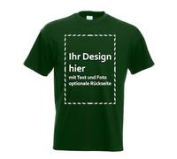Kiwistar T-shirt pour homme - T-shirt à personnaliser soi-même - Cadeau photo pour homme - Imprimé individuellement - Cadeau personnalisé pour les loisirs, le sport, un anniversaire, Vert bouteille