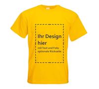 Kiwistar T-shirt pour homme - T-shirt à personnaliser soi-même - Cadeau photo pour homme - Imprimé individuellement - Cadeau personnalisé pour les loisirs, le sport, un anniversaire, jaune, XXL