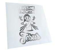 Kiwistar Trust me im with Jésus Autocollant 25 couleurs néon chromé mat