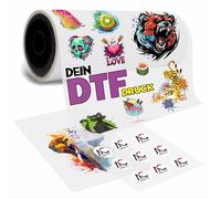 Kiwistar UG DTF - Feuille de transfert - Format A3 - 420 x 297 mm - À personnaliser soi-même - Pour t-shirts, textiles - À repasser - Avec motif souhaité - Convient pour fer à repasser - Presse de