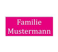 KIWISTAR UG - plaque boite aux lettres personnalisable libre choix 50x20 mm rose blanc - personnalisée avec gravure - Plaque de sonnette en PVC - usage extérieur - résistante aux UV et aux intempéries