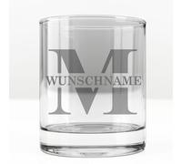 Kiwistar Verre à whisky gravé de 0,320 l avec gravure au choix - M - Tumbler personnalisé comme cadeau d'anniversaire, de fête des pères ou de club - Individuel et élégant