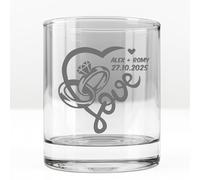 Kiwistar Verre à whisky gravé personnalisé 0,320 l avec gravure au choix pour le nom, l'année et le dicton - Tumbler comme cadeau d'anniversaire, de fête des pères ou de club - Individuel et élégant