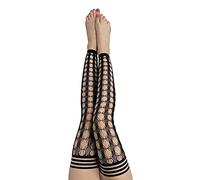 Kix'ies Jo Black Circle Bas en résille sans Pieds Cuissardes, A Femme