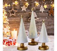 Kixolazr Arbres Étoilés Nocturnes | Décoration de Noël en Résine 3 Pièces Arbre - Fournitures pour Fête de Noël - pour Chambre Salon Appartement École Salle de Classe Voiture Maison