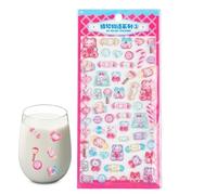 Kixolazr Autocollants 3D - Décalques Transparents Thème Alimentaire - Autocollants Pour Ordinateur Portable - Pour Adultes, École, Journal, Planificateur, Agenda, Téléphone, Bagage, Bouteille d'Eau,