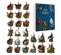 Kixolazr Calendrier De L Avent Oiseaux | Pendentif Oiseau en Acrylique 2D,Calendrier de Noël 2025 | pour Salon Chambre Armoires Fenêtre Cheminée Cuisine Vacances Sac à Dos Porte-Clés