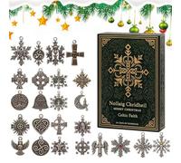 Kixolazr Calendrier De L'Avent Pendentif De Noël,Souvenir En 2D Des Fêtes D'Hiver | Calendrier De L'Avent Avec Pendants Celtiques | Pour Collectionneurs Famille Adolescents Arbre Fenêtre Mur