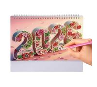 Kixolazr Calendriers de Bureau - Calendrier 2026 de Bureau 12 Mois | Gestion d'Emploi du Temps Janvier à Décembre Art Strass pour Toute la Famille