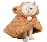 Kixolazr Costume de Noël pour chien | Cape d'élan de Noël pour l'hiver | Vêtements en peluche douce pour chat et cerf marron, cape d'hiver multifonction chaude pour Noël et Nouvel An